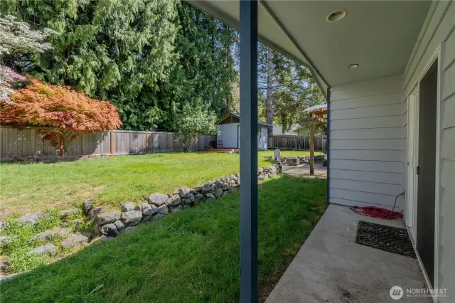 Backyard view off of the additional living space.