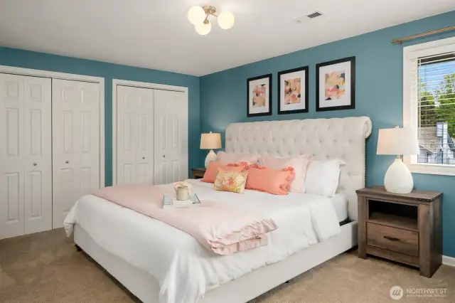 Owner Suite upstairs is huge and has a king-sized bed and 2 closets