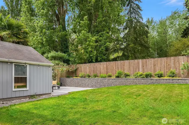 Backyard is fully fenced