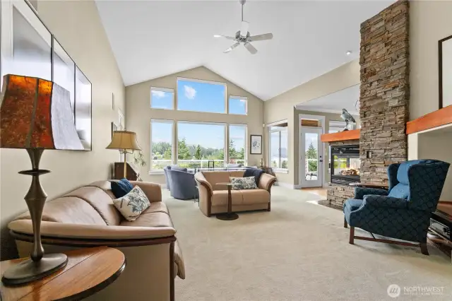 Vaulted ceilings in the main living space