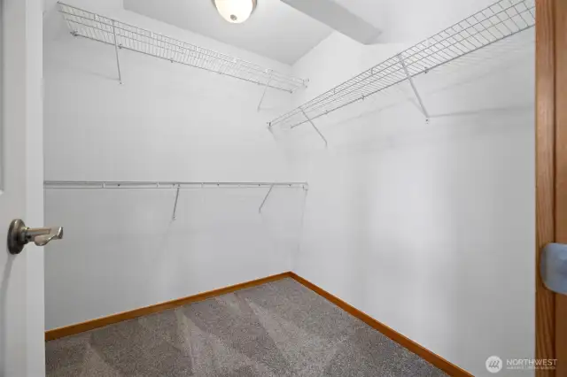 The walk-in closet is quite large.