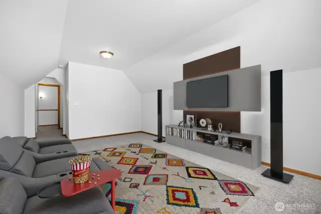 The bonus room is very spacious and a great media room, or can be a 5th bedroom.