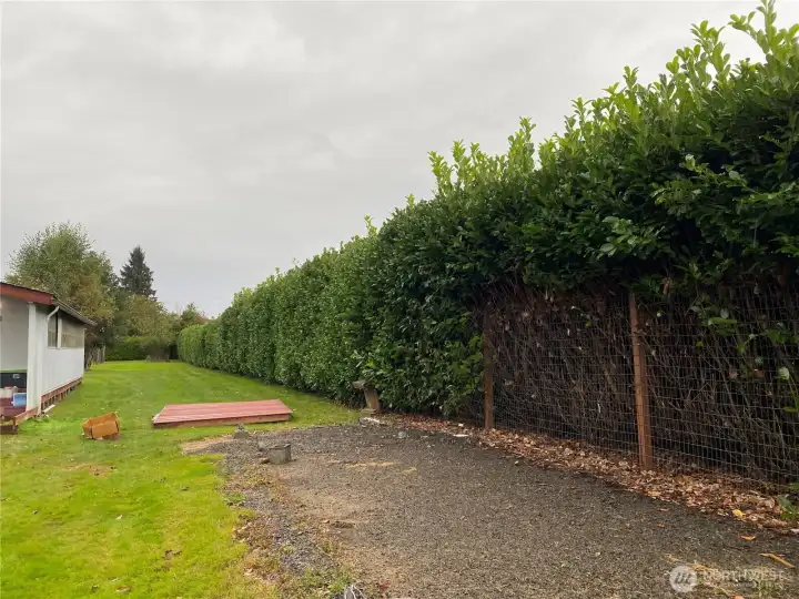 Space for shed; power in ground at shed site.