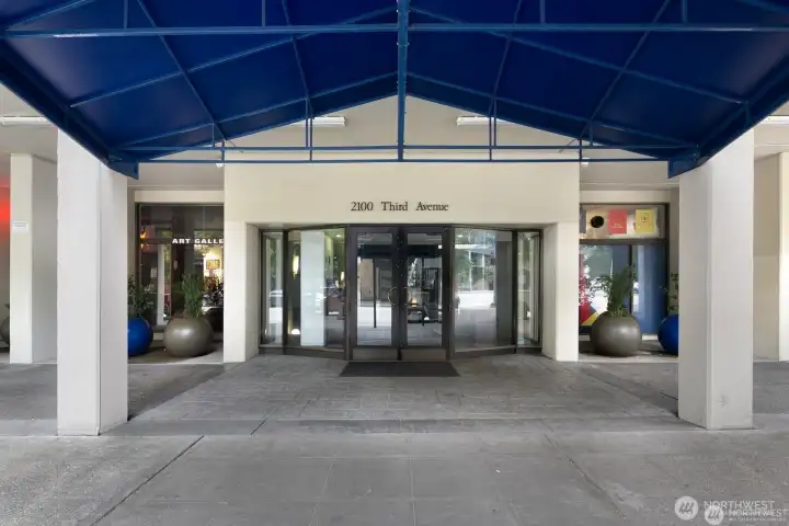 Covered entry and awning on 3rd Avenue