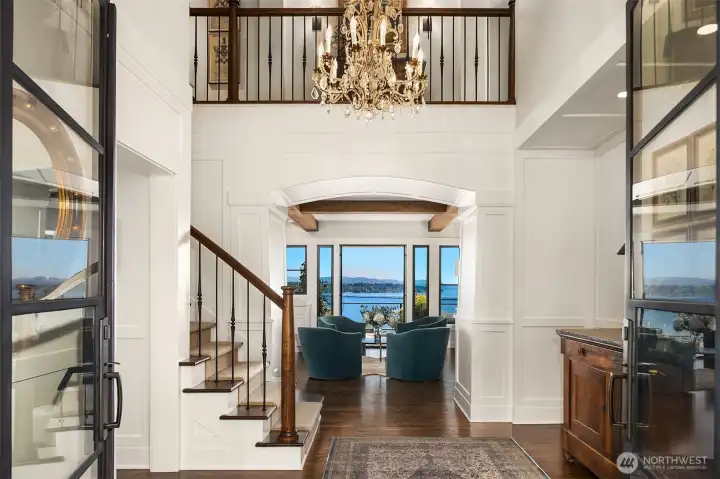 Formal entry with entry powder room.