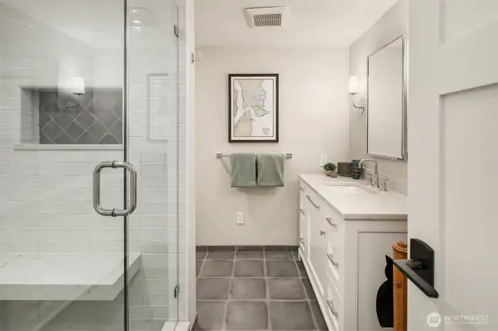 Lower level bath