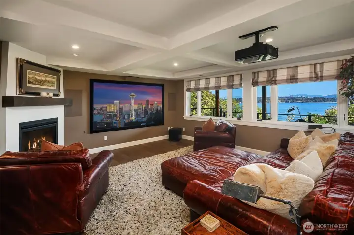 Lower level Media room and entertaining area