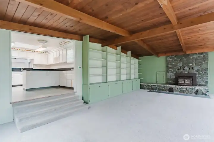 Large spacious bookcase and storage in Living Room