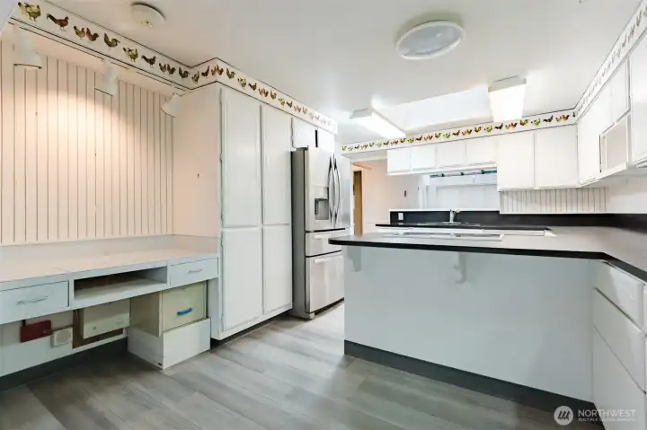 Desk area prior to steps to the Living Room