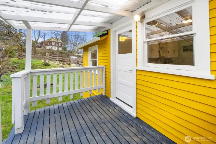 Side deck off the kitchen