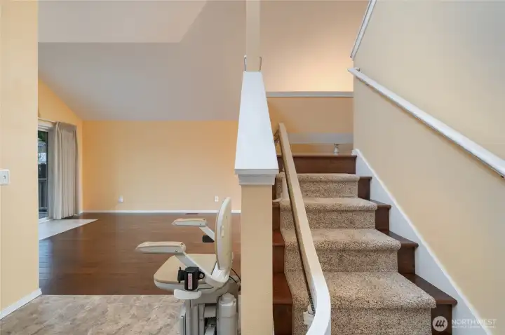 View of the stairway to the 2nd floor