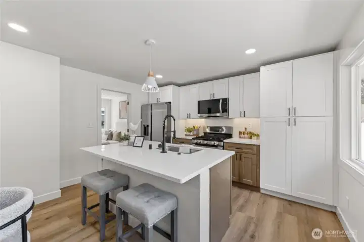 Quartz countertops make for easy cleanup!