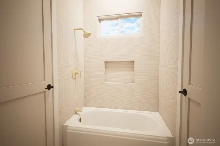 Professional Design rendering of planned jack and jill tub.