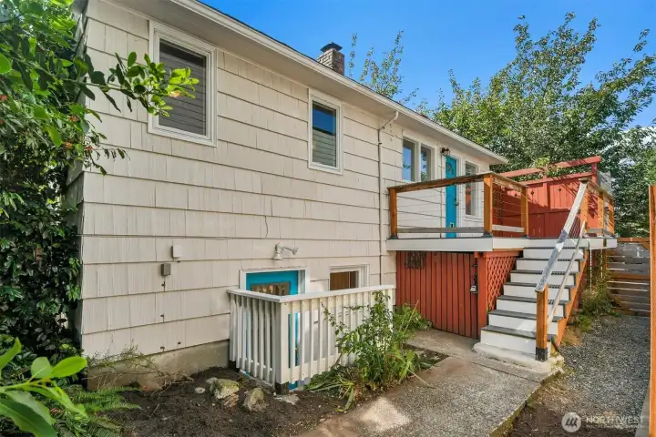 View of the rear of the home. There's great storage under that deck! View of the rear of the home. There's great storage under that deck!