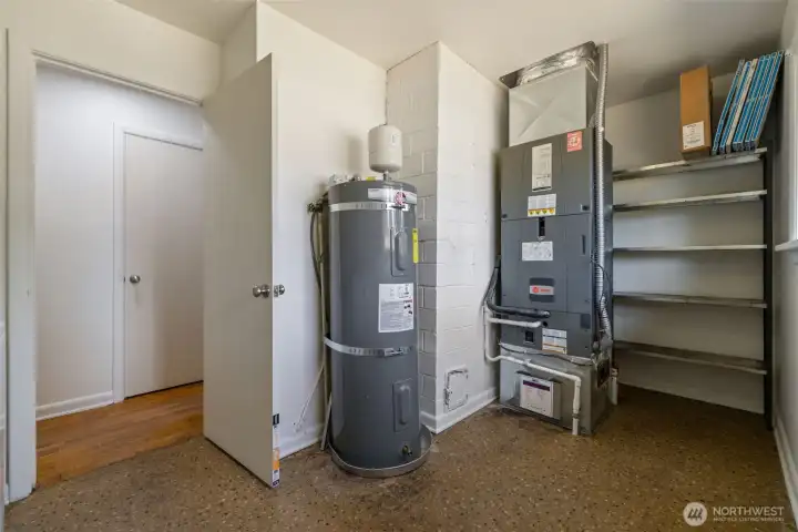 Storage area in utility room.