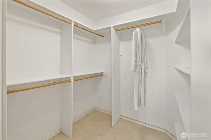 closet off primary bathroom