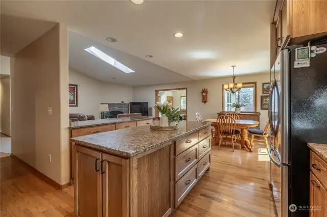 The spacious kitchen provides plenty of space for multiple cooks in the kitchen.