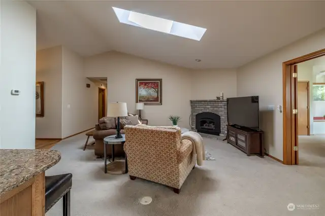 The skylight provides additional natural light.