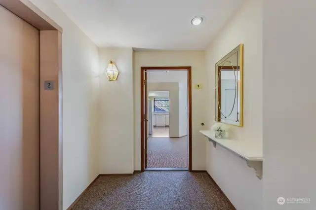 Direct access from secure garage by elevator to your front door!