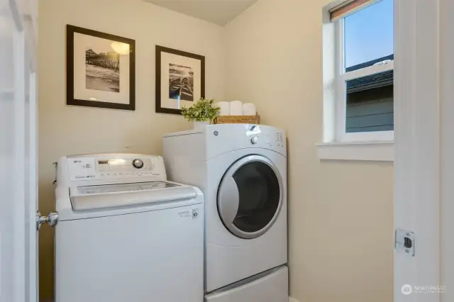 Upstairs laundry room.