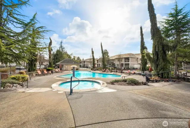 One of the several pools available for you to enjoy. Note how well-kept the grounds are maintained.
