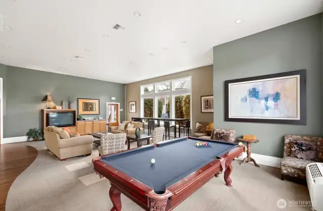Game of pool or sharing time with friends in the community. These spaces may also be rented out for a private event.