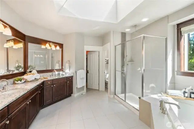 Elegant bathroom finishes with modern fixtures.