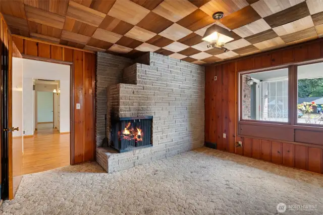Den with Fireplace