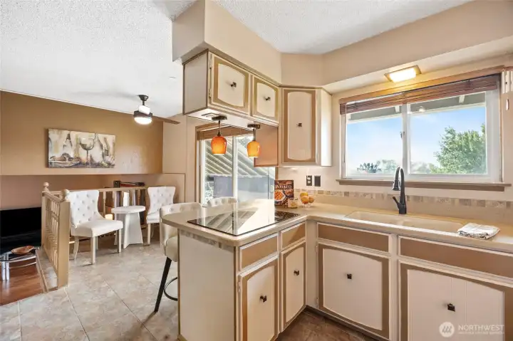 Kitchen with great views