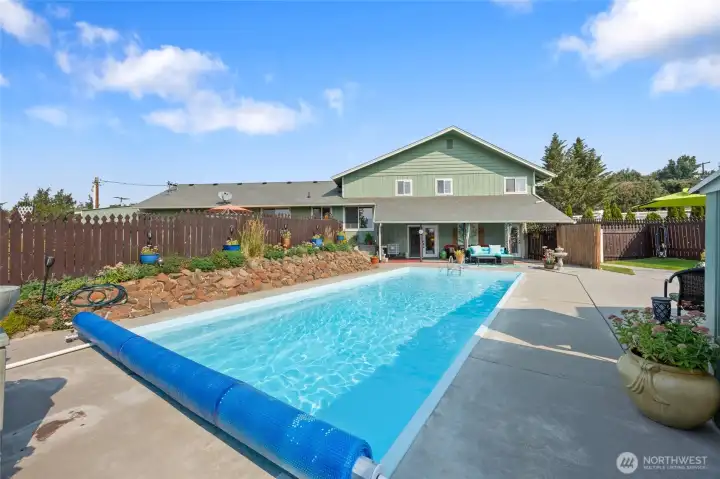 Pool area is fully fenced