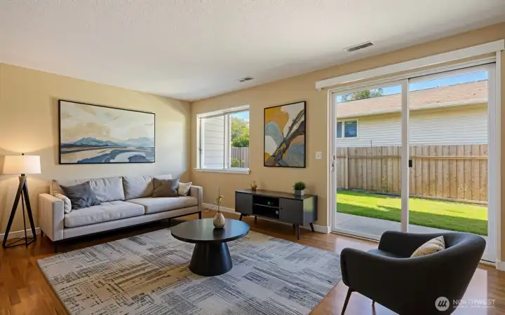 Living Room w/Updated Slider