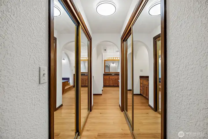 Primary bedroom his/hers closets