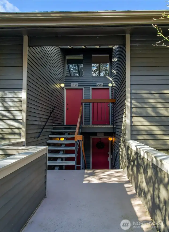 Top floor, right door.