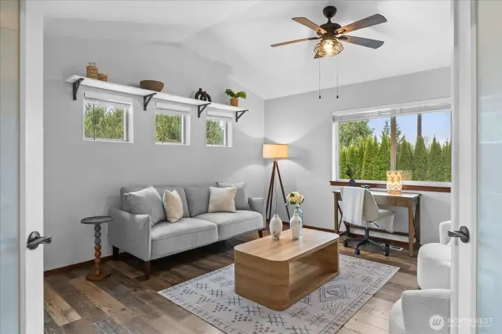 Upstairs second bedroom is large enough to be used as a bonus room too!