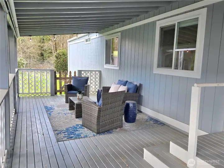 Closed in with gates.