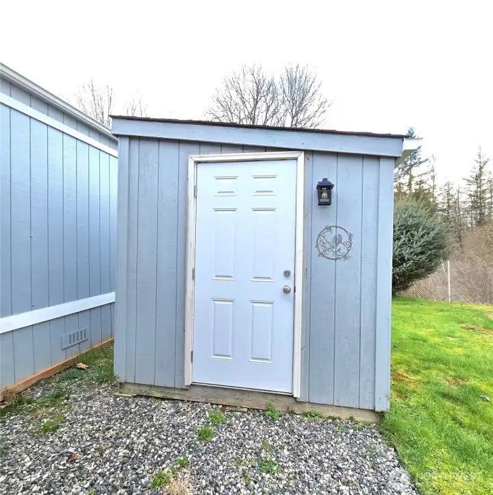 Storage shed.
