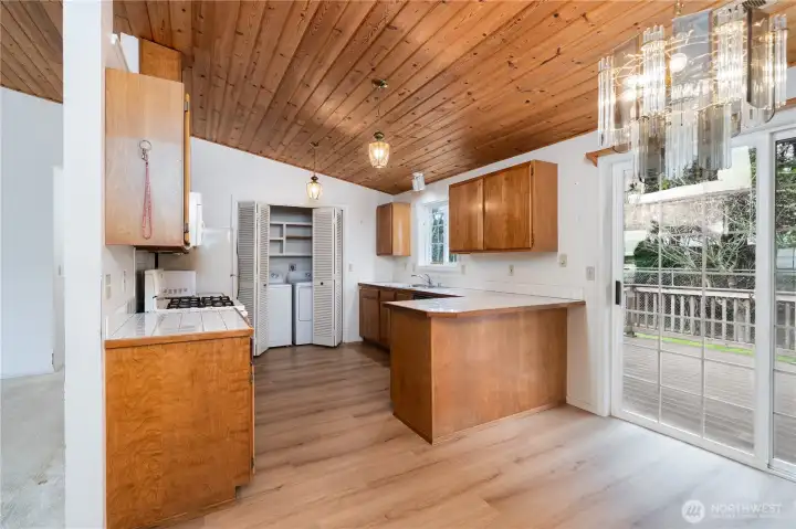 kitchen with new LVP flooring