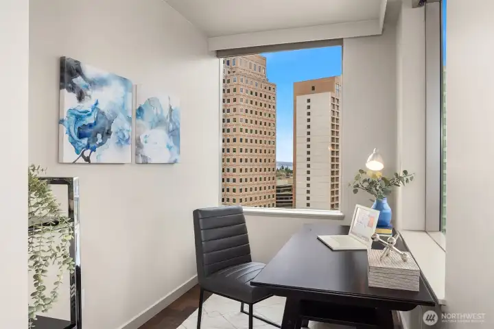 Handy office nook just off the main living areas.