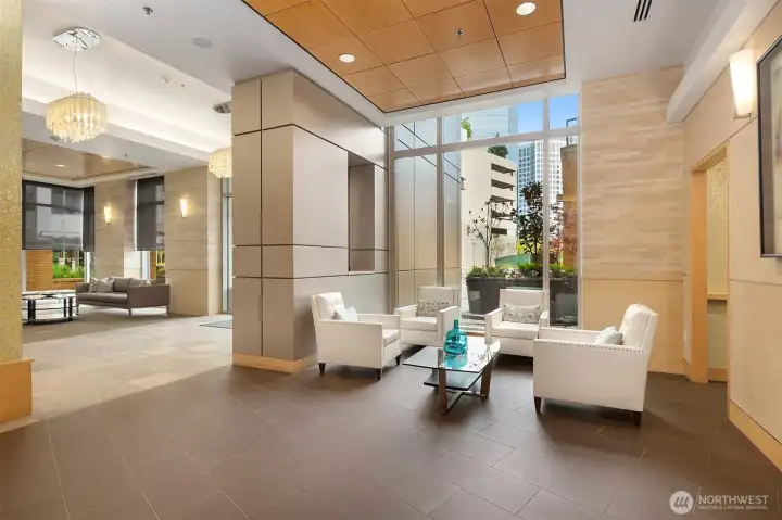 An impressive lobby greets your guests.