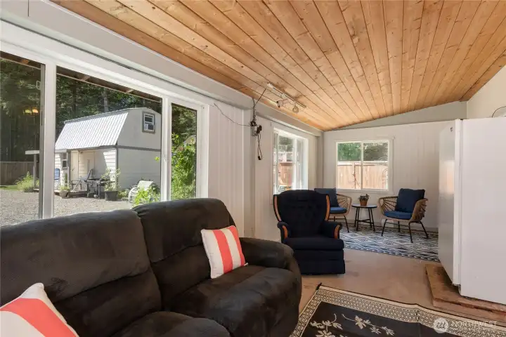 main entrance with sun room, possible community gathering room