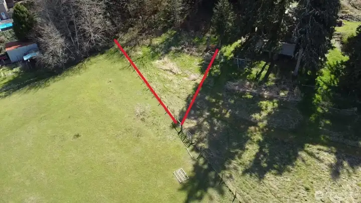 The northern boundary of the property runs approximately along the fence line with the western boundary from gate to gate. Lines are approximations