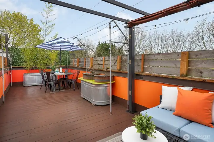 Take in beautiful greenbelt views and watch birds fly overhead from up here, all surrounded by established plantings (bamboo & grape tree, all of which stay with the home).