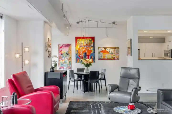 Open floorplan brings light all the way through and provides seamless flow for entertaining.