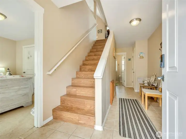 Great floorplan, two bedrooms and a bathroom downstairs. Main living upstairs.