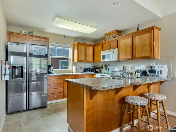 Large kitchen with eating space.