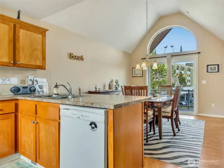 Large kitchen with eating space.