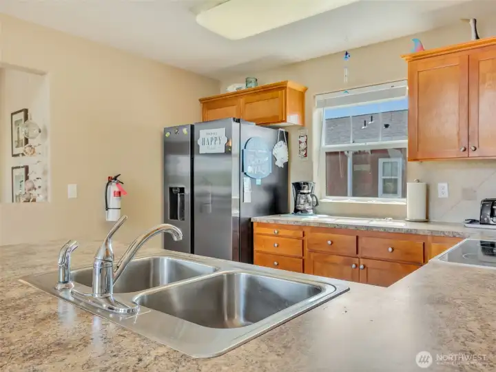 Large kitchen with eating space.