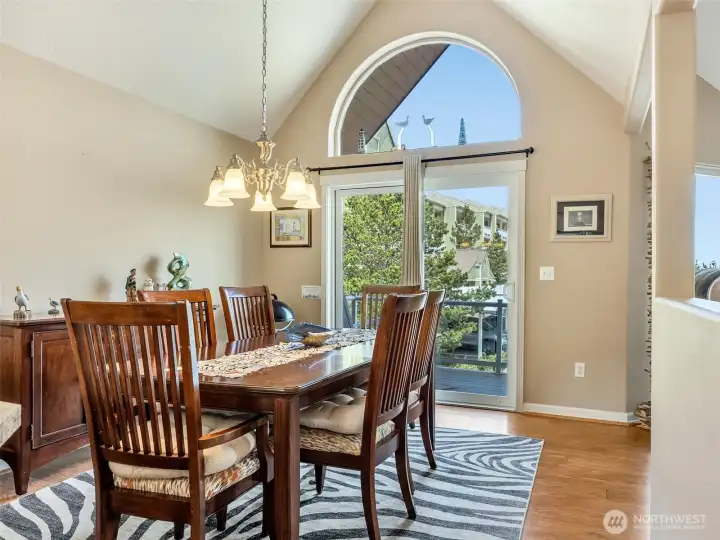 Dining area overlooking the upper deck.