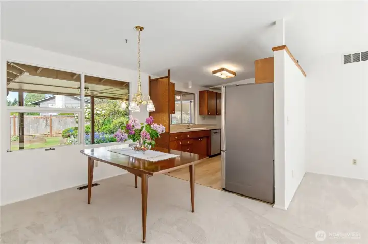 dinette and kitchen from living room