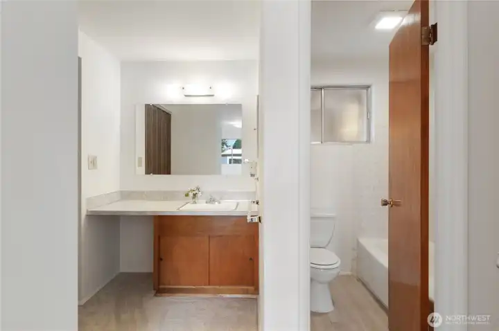 primary dressing area and bathroom